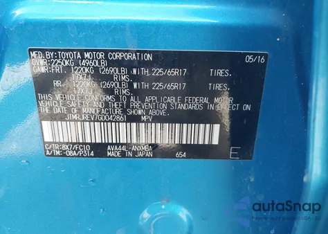 2016 Toyota Rav4 Hybrid Xle z USA, uszkodzony, nr VIN JTMRJREV7GD042861